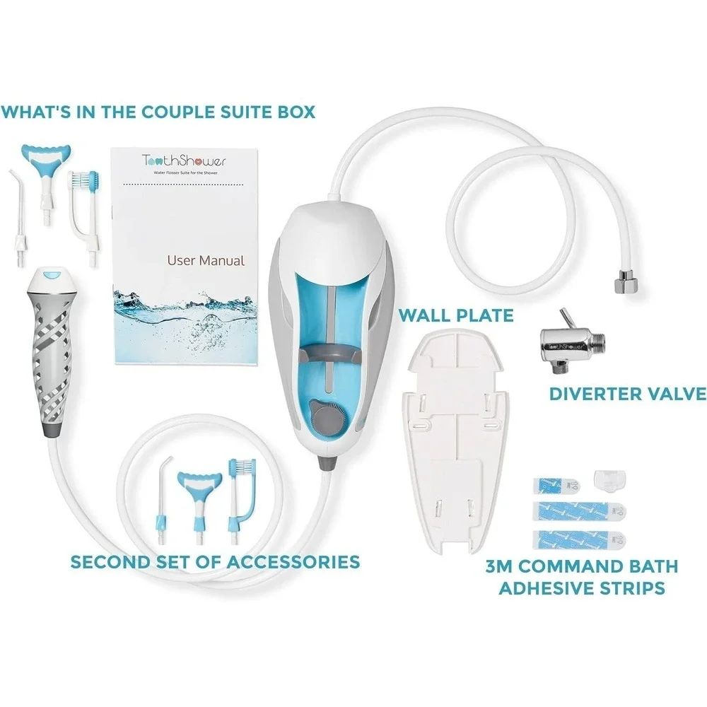 ToothShower In-Shower Water Flosser Single User Set 3 Attachments